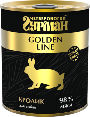 Четвероногий Гурман Golden консервы для собак кролик натуральный в желе 100г