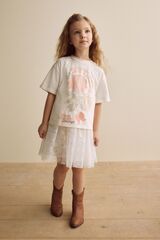 Сарафан и футболка в комплекте для девочки Next E45-369, Кремовый