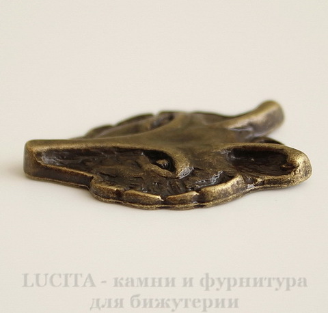 Подвеска "Лиса" (цвет - античная бронза) 33х25 мм