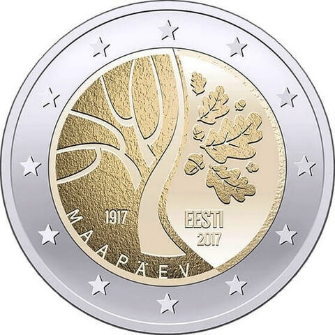 2 евро "Дорога Эстонии к независимости" 2017 год
