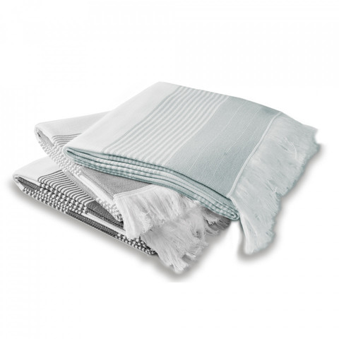 Пештемаль 100x180 L'appartement Karina white/dark grey белый/темно-серый