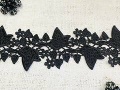 Кружево плетеное, ш. 8 см, чёрный