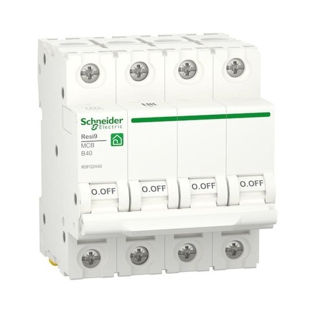 Автоматический выключатель 4P - 40 A тип B 4 модуля 400 В~. Schneider Electric Resi9. R9F02440