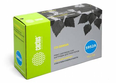 Лазерный картридж Cactus CS-Q5952A (HP 643A) желтый для принтеров HP Color LaserJet 4700, 4700DN, 4700DTN, 4700HDN, 4700N, 4700PH Plus (10'000 стр.)