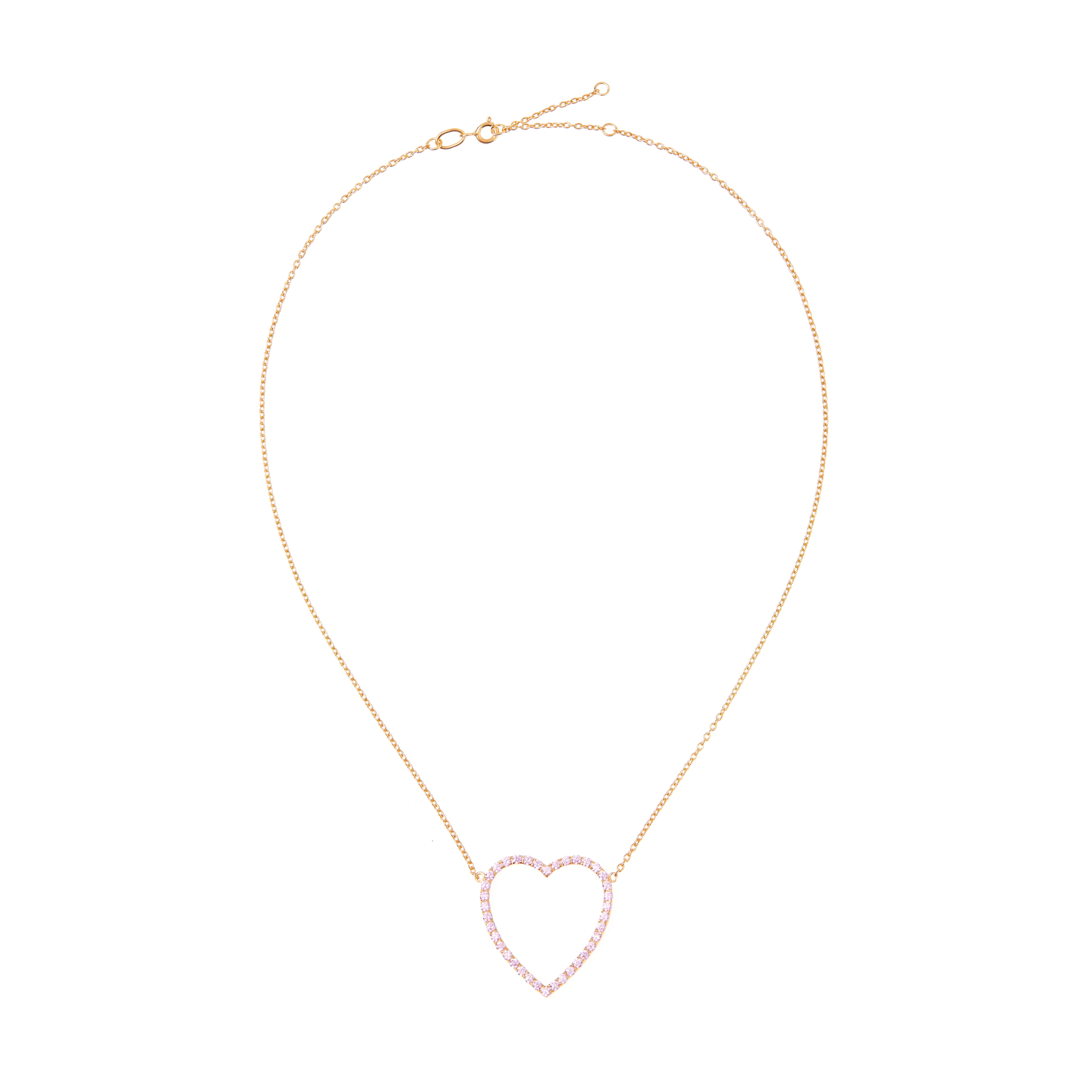 viva la vika колье gold heart necklace – green VIVA LA VIKA Колье Gold Heart Necklace – Pink