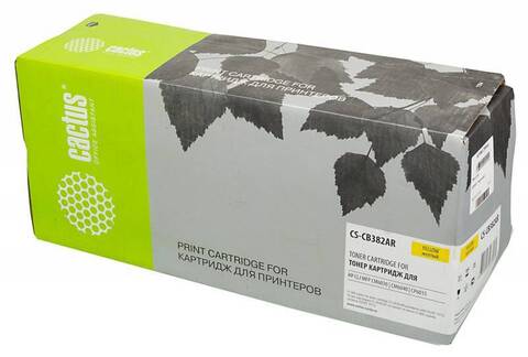 Лазерный картридж Cactus CS-CB382AR (HP 824A) желтый для принтеров HP Color LaserJet CM6030, CM6030f MFP, CM6030 MFP, CM6040, CM6040f MFP, CM6040 MFP, CP6015, CP6015de, CP6015dn, CP6015n, CP6015x, CP6015xh (21'000 стр.)