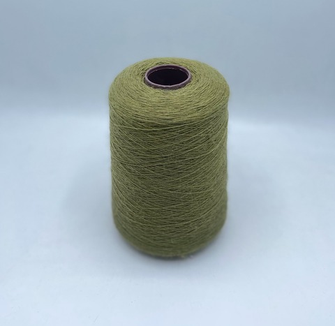 Бобинная пряжа (пр.Италия),1500м/100гр, 80%шерсть, 20%полиамид, цвет- Олива, арт.31595