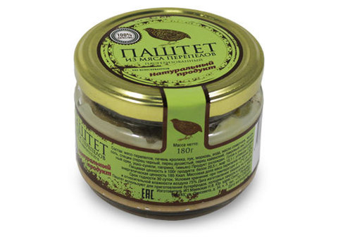 Паштет из мяса перепелов фермерский, 180г