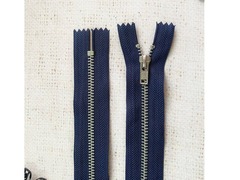 Молнии джинсовые, Т4, автомат, 18 см, тёмно-синий/никель