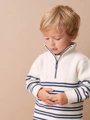 Джемпер с молнией для мальчика Next D71-632, Молочный