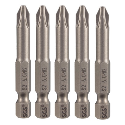 Бита PH2 х50мм S2 5шт SGS 6350-6.0-PH2-5