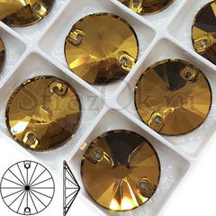 Купить пришивные стразы DeLux Smoked Topaz, Rivoli коричневые, круглой формы