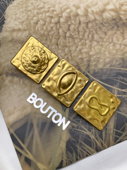 Пуговицы Скиапар. квадратные матовое золото 