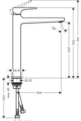 Смеситель для раковины 260, с донным клапаном, черный Hansgrohe Metropol 32512670