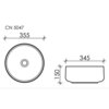 Ceramica Nova Element CN5047 Умывальник чаша накладная круглая, 35.5x35.5, цвет: белый