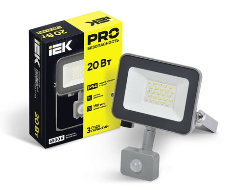 Прожектор СДО 07-20Д светодиодный серый с ДД IP54 IEK