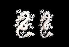 Силиконовый молд № 0282 Китайский дракон -левый