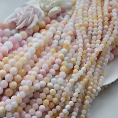 Тонированный кварц, микс, шарик, 12 мм, нить, К031