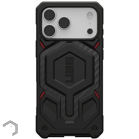 Чехол Uag Monarch Pro Case для iPhone 17 Pro Max, Красный | Carbon Fiber Black/Red
