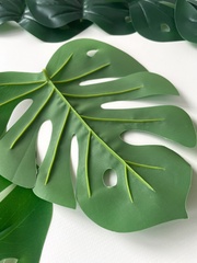 №2 Монстера искусственная, куст 12 веток, евро пластик, зеленая, как живая, 50-58 см