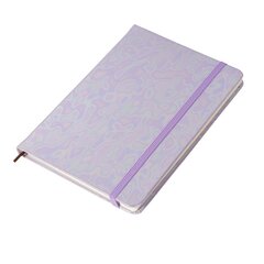 
          Записная книжка, А6, Alingar, 7БЦ, ПВХ (голография), на резинке, клетка, 96 л., "Разводы", сиреневый