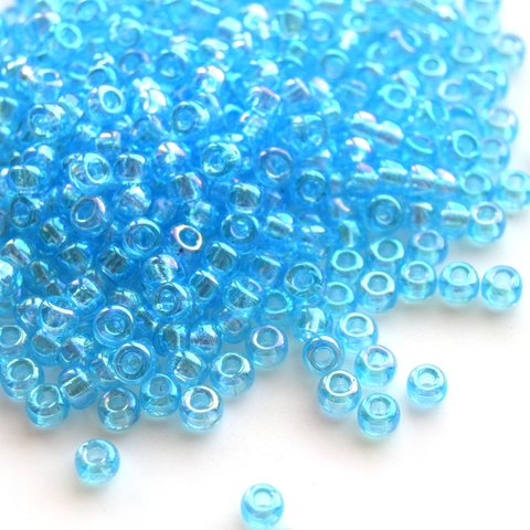 6/0 RR-0260 Бисер круглый Миюки /Miyuki round 6/0 Transparent Aqua AB