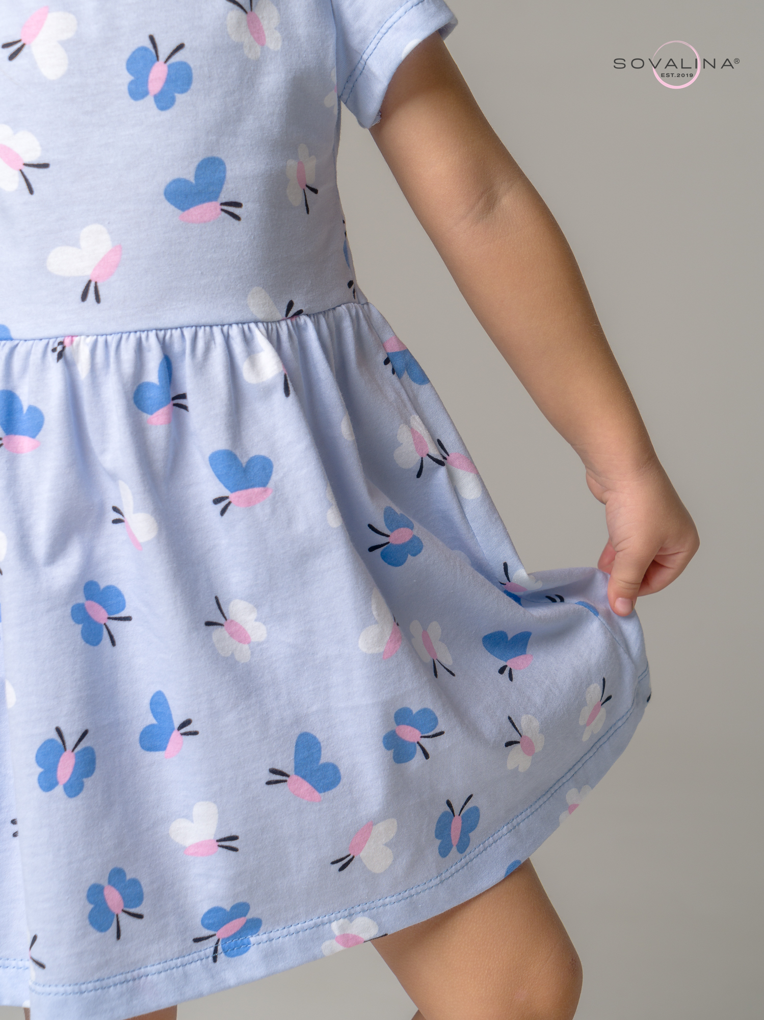 Платье Лето синие бабочки