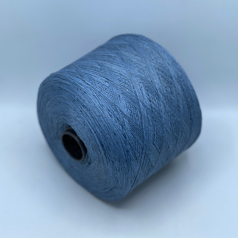 Бобинная пряжа, Linette Pailletes, 450м, 80% Лен, 20% Полиэстер(пайетка), Голубой+пайетка. 37925