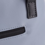 Сумка Саломея 203 гладкий серо-голубой + черный