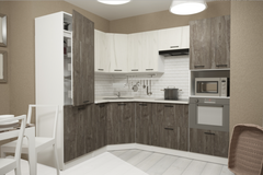 Кухня Сиена оптима 1,8 х 2,4 м Дуб грей/Бетон темный ЛДСП