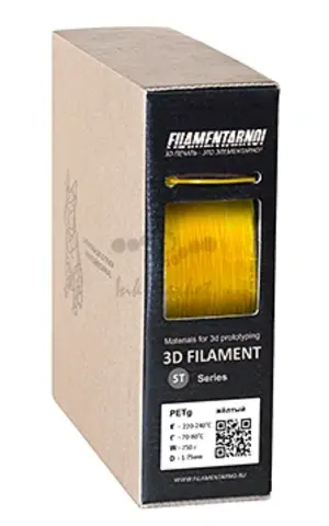 Пластик для 3Д принтера Filamentarno! PETg Standart прозрачный жёлтый 750 г, 1.75 мм
