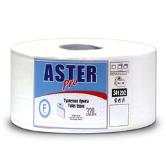 Бумага туалетная в рулонах Aster 2-слойная 6 рулонов по 320 метров (артикул производителя 341202)