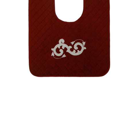 Коврик для унитаза 50х60 Old Florence Ricciolo бордовый с бежевой аппликацией