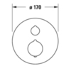 Duravit C.1 Смеситель термостатический для душа скрытого монтажа (наружная часть круг) с запорным переключателем, цвет: хром C14200014010