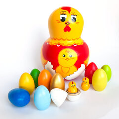 Счетный материал - укладка Курочка-несушка с цыплятами, Катюша