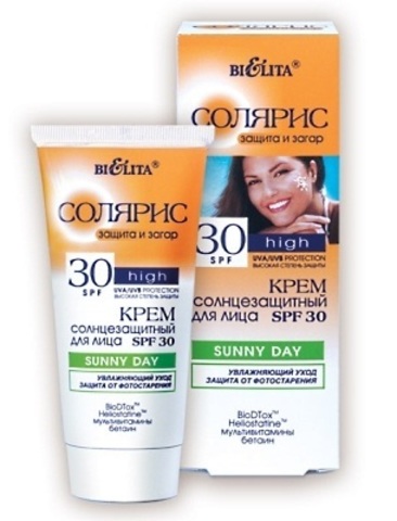 Солярис Крем солнцезащитный SPF 30 для лица SUNNY DAY 50 мл. Белита