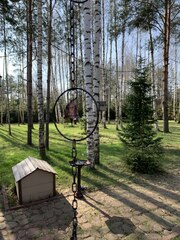 Дождевая цепь «Колокольчики на кольцах», медный RAL2012