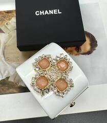 20175-Браслет манжета широкий CHANEL с лого из латуни в позолоте lux
