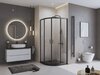 BelBagno TRAY-MR-UNO-R-90-550-35-NERO-CR TRAY-MR-UNO-R-90-550-35-NERO-CR Поддон из искусственного мрамора в комплекте с сифоном с декоративной накладкой (хром), чёрный