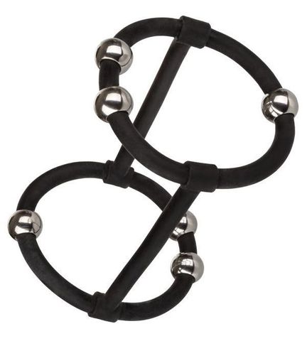 Черная клетка на пенис с бусинами Steel Beaded Silicone Enhancer Cage - California Exotic Novelties Rings! SE-1426-40-3