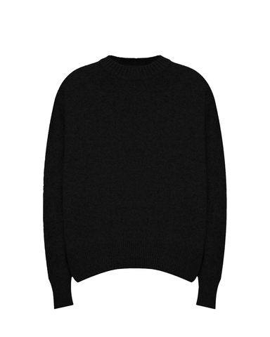 Джемпер из смесового кашемира с круглым вырезом черный