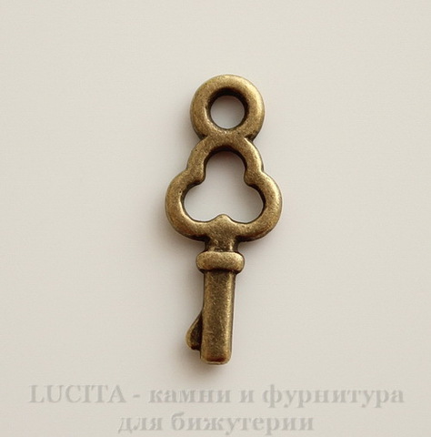 Подвеска "Ключик" 16х7 мм (цвет - античная бронза), 5 шт