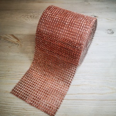 Стразовое полотно. Ширина 12 см. (24 стразы). Бежевое