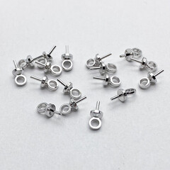 Бейл для вклейки, цвет серебро (родий), размер 2,5*7 мм, цена за 1 шт