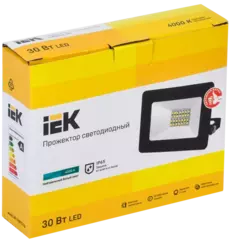 Прожектор СДО 06-30 светодиодный черный IP65 4000 K IEK LPDO601-30-40-K02