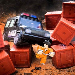 Роблокс Побег из тюрьмы с машинкой SWAT