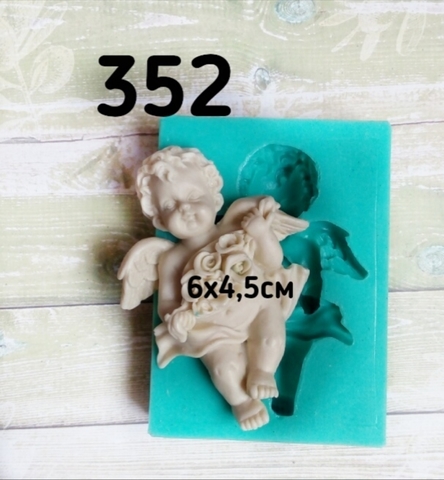 Молд Ангел с розами,4.5х6см, Арт.PO-0352, силикон
