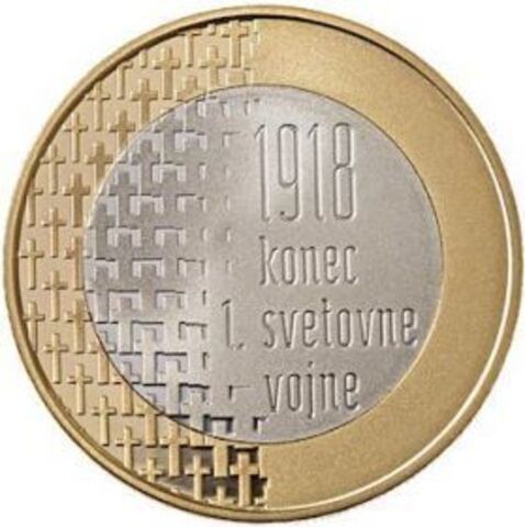 3 евро. 100 лет окончания Первой мировой войны. Словения. 2018 год