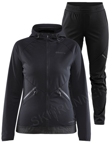Элитный костюм с капюшоном для бега Craft Glide Hood Black женский