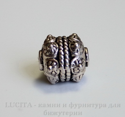 Бусина металлическая "Булава" 11х10 мм (цвет - античное серебро) ()